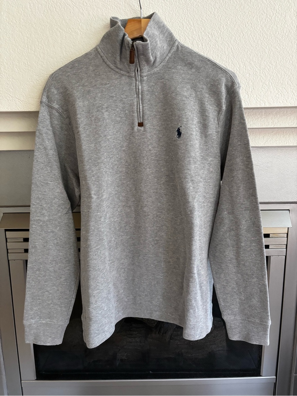 Polo Ralph Lauren Grey Quarter-Zip Pullover LARGE